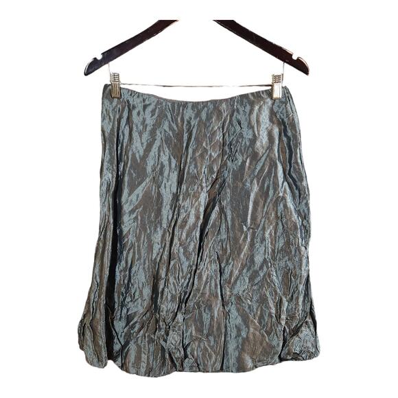 Ralph Lauren Black Label Crinkled Metallic Bubble Skirt in Gunmetal Women's 6 - Picture 1 of 5